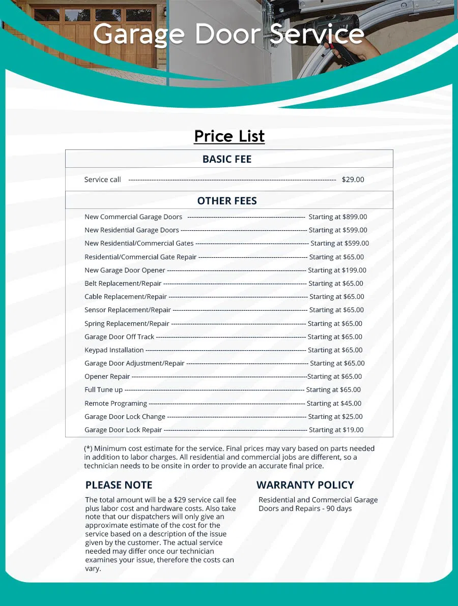 Garage Door Mobile Service Repair Redwood City, CA 650-409-2221